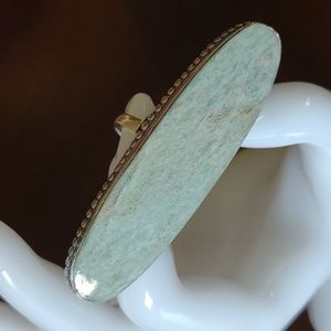Aquamarine ring size 8.25 Face length 2.75" set in silver